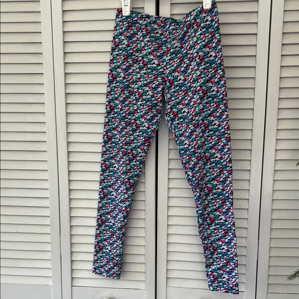 Vineyard Vines Whale Patterned Kids Leggings, Size 10-12